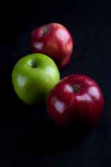 Apple Fruit on black background.
