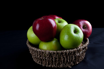 Apple Fruit on black background.