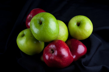 Apple Fruit on black background.