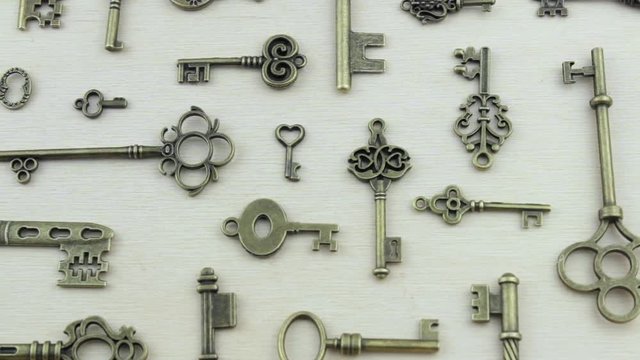 Close up design ancient keys