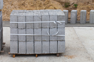 concrete blocks on the building site