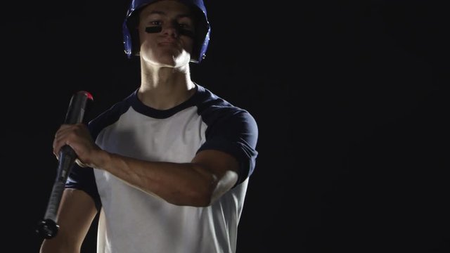 Closeup of baseball players face