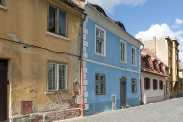 Streets of Sibiu, Romania, sunny summer day