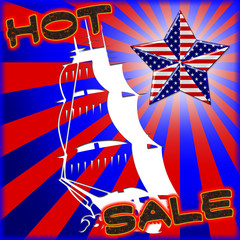 3D,  Happy Columbus Day HOT SALE, smoking hot text, American Holidays Template.