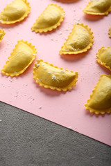 Raw Ravioli closeup
