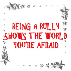 bully sign on white background with metallic stars border illustration