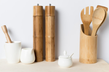 wooden kitchen utensils