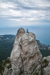 At the top of Ai Petri mountain in Crimea, Russia