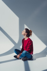 model posing in photo studio