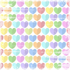 Fototapeta na wymiar Colorful Hearts Pattern Background