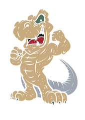 Angry Cartoon Dragon Vector Shape