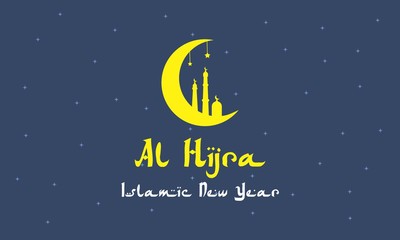 Obraz na płótnie Canvas Al Hijra Islamic New Year Vector Illustration For Greeting Card, Celebration Card