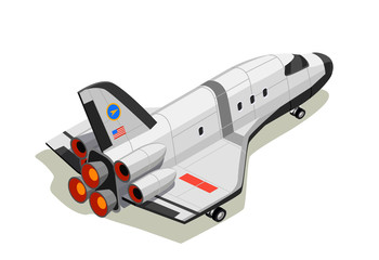 Space Shuttle Isometric Composition