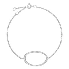 Fototapeta premium Silver bracelet, isolated on white a background