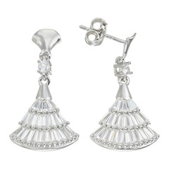 Sterling Silver Earrings isolated on white