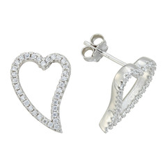 Sterling Silver Earrings isolated on white