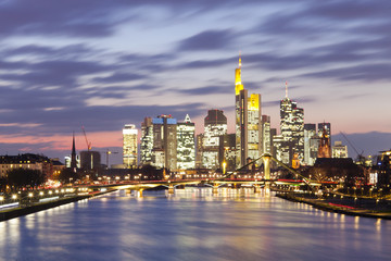 Fototapeta na wymiar Frankfurt am Main city at night, skyline