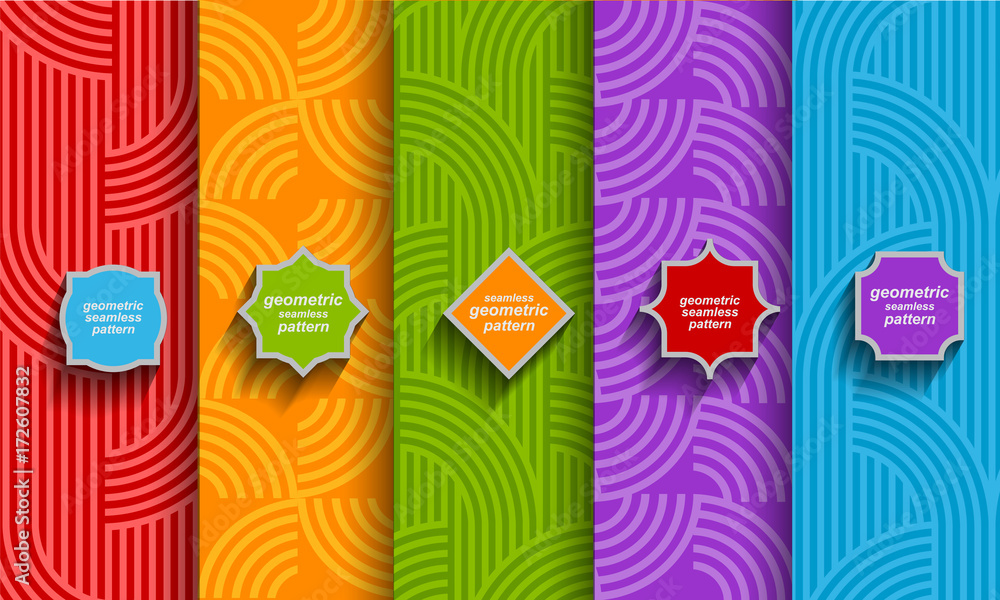 Canvas Prints set of bright striped seamless patterns