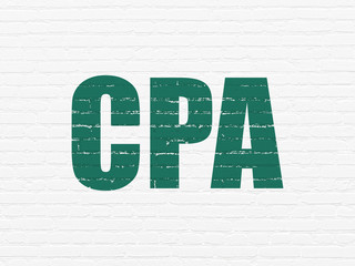 Finance concept: CPA on wall background
