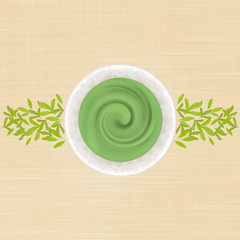 抹茶と茶葉のバックグラウンド 