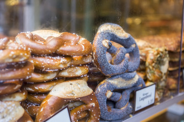 bakery in a shop window or cafe