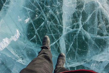 Walking on the frozen lake