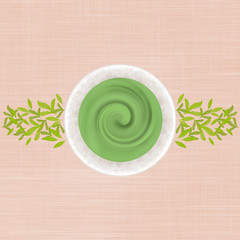 抹茶と茶葉のバックグラウンド 