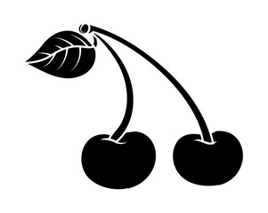 Cherries Vector Silhouette