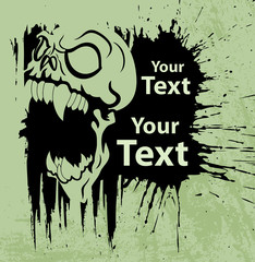Scary Skull Grunge Splash Background