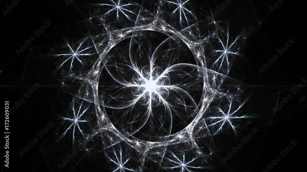 Poster fractal radial pattern on the subject of science technology and design