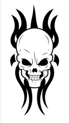 Tribal Skull Tattoo Design Vector - clip-art vector illustration