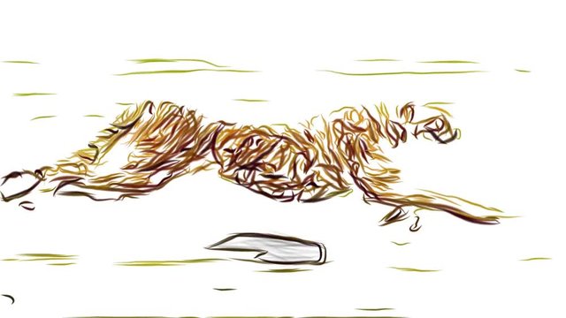 cheetah running pencil draw cartoon animation seamless endless loop new quality unique handmade dynamic joyful colorful video animal cat footage