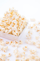 Bowl of popcorn, isolated
