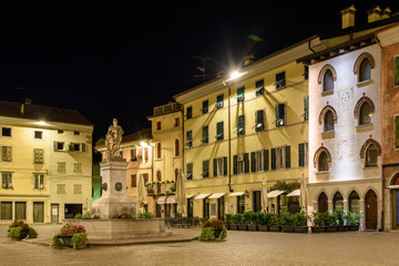 Fototapeta na wymiar A night-time look at the beauties of Cividale del Friuli. UNESCO World Heritage Beauties
