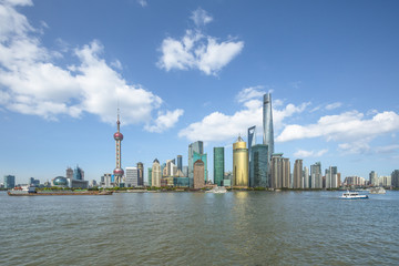 Obraz premium shanghai cityscape and skyline against blue sky