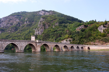 old stone bridge landscape Visegrad Bosnia