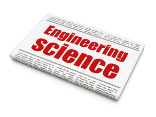 Science concept: newspaper headline Engineering Science