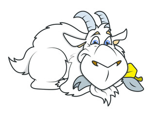 Cartoon Sheep lying down  - clip-art vector illustration