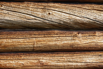 Wall of wooden untreated boards