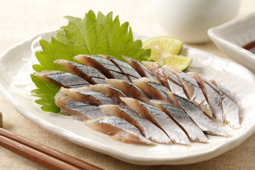 サンマの刺身　Pacific saury sashimi