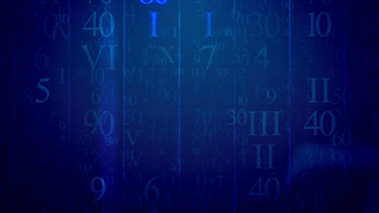 Obraz premium Letters in Latin and Arabic digits in cyberspace