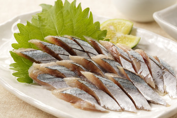 サンマの刺身　Pacific saury sashimi