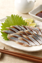 サンマの刺身　Pacific saury sashimi