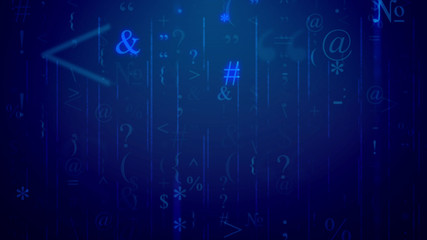 Obraz premium mail with at sign, ampersand, brackets and digits