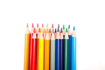 Color pencils isolated on white background