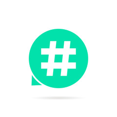 Obraz premium green hashtag logo with shadow