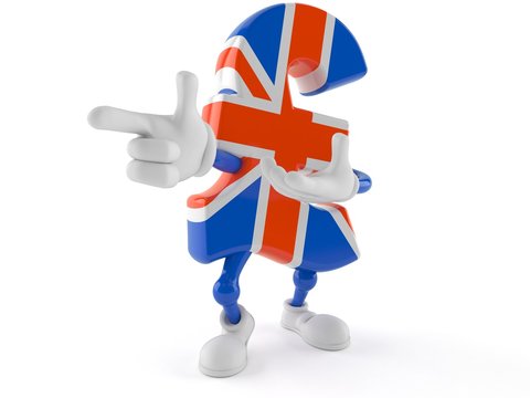 Pound currency character pointing