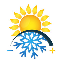 Air conditioning symbol snowflake and sun