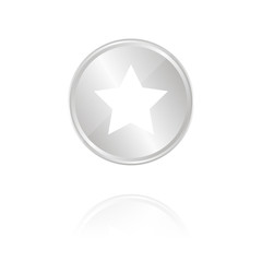 Stern - Silber Münze mit Reflektion