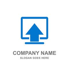 Computer Technology Download Arrow Logo Vector Icon